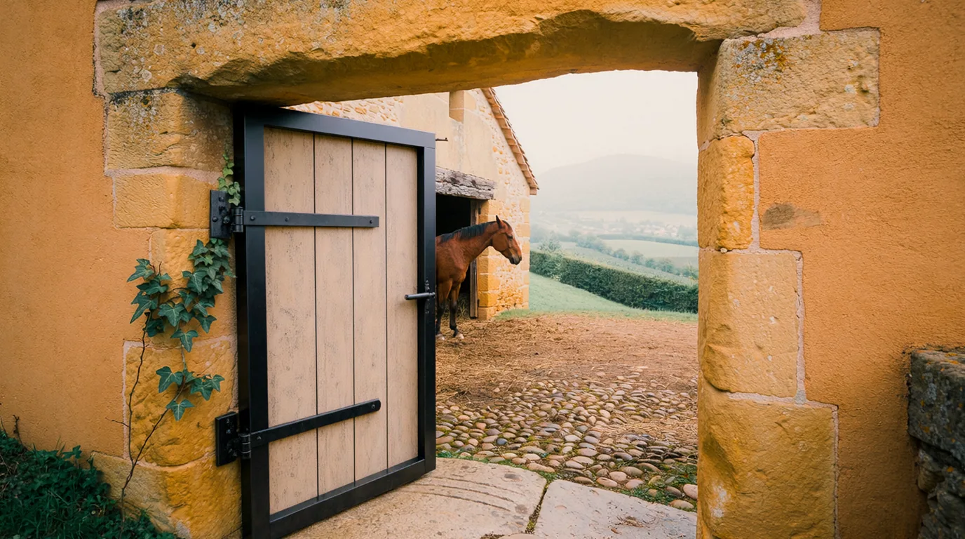 Entrée, Écurie des Dards, centre équestre à Vivans
